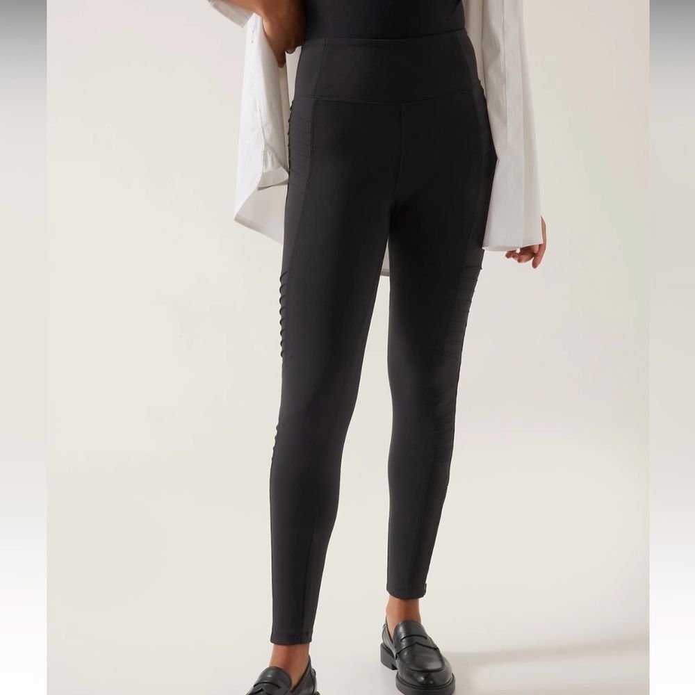 Athleta Delancey Moto Tight Black Women’s Size Xs